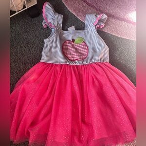 Pink and Blue Apple Kids Dress